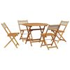 vidaXL Garden Dining Set Beige Solid Acacia wood Medium Foldable