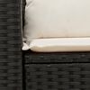 vidaXL Garden Sofa Black PE Rattan, Powder-Coated Steel, Polyester Medium