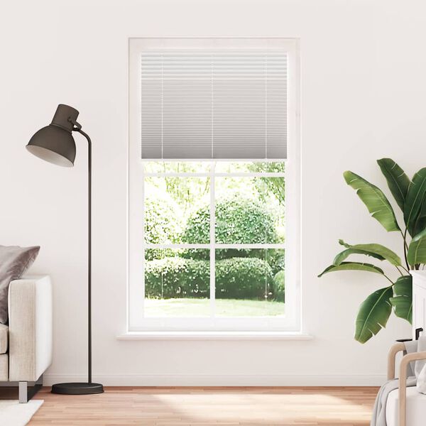 vidaXL Pleated Blind Light grey 100% Polyester 41.3x78.7 in