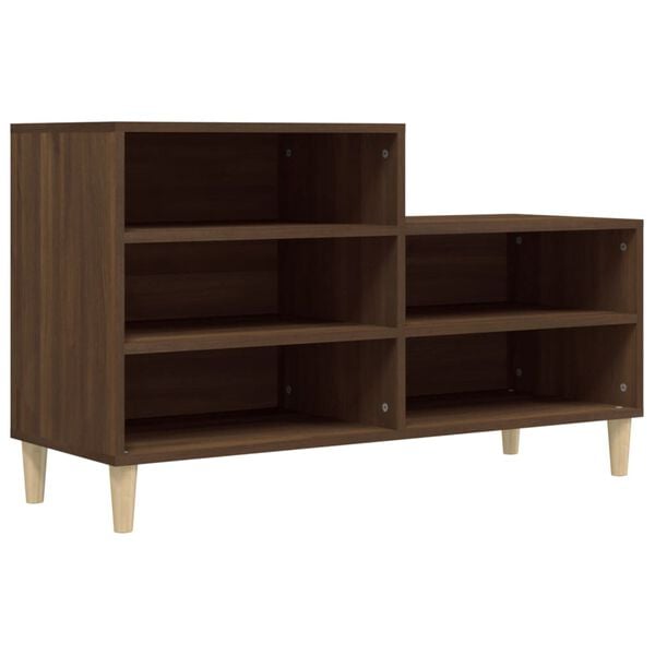 vidaXL Shoe Cabinet Brown Oak Engineered wood, Solid Eucalyptus wood