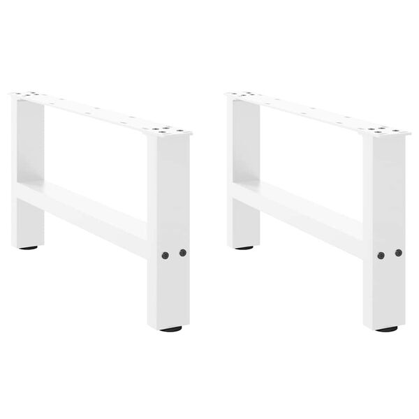 vidaXL Coffee Table Leg Set of 2 White Powder-coated steel Medium