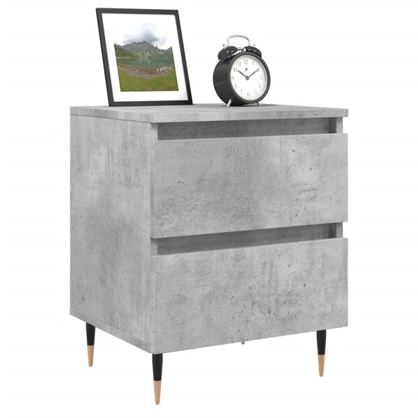 vidaXL Bedside Cabinet Concrete Grey Engineered wood, iron Medium