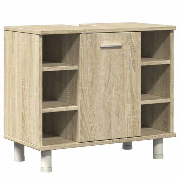 vidaXL Bathroom Furniture Set Sonoma Oak Engineered wood, acrylic