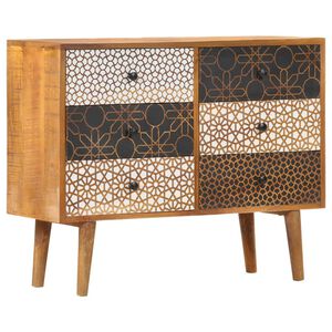 vidaXL Sideboard Brown with printed patterns Solid mango wood, MDF Medium