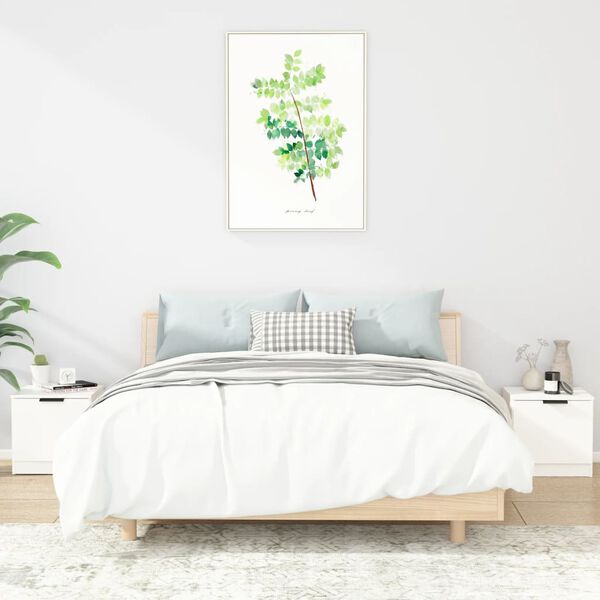 vidaXL Bedside Cabinet Set of 2 White Engineered wood 15.7x15.4x15.7 in