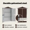 vidaXL Garden Shed Brown Galvanized Steel and Plastic