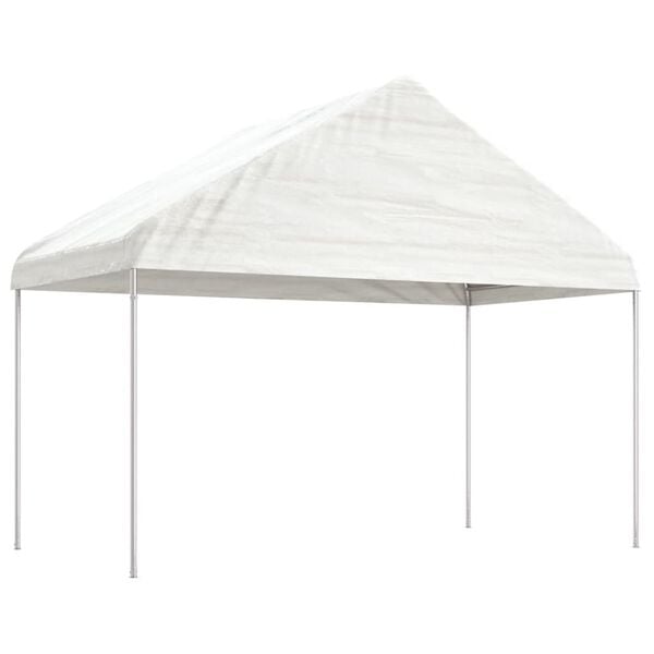 vidaXL Gazebo With Roof White PE (Polyethylene), Steel Large Durable