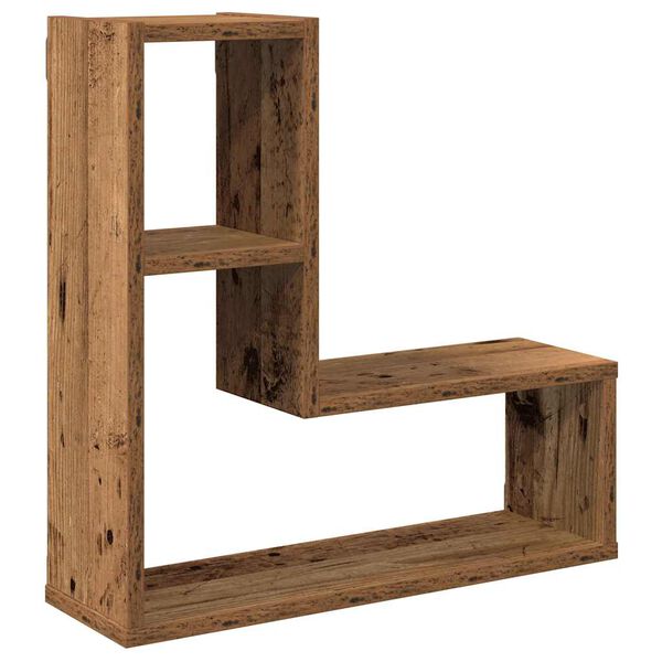 vidaXL Wall Cube Shelf Set of 2 Old wood Engineered wood