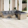 vidaXL Garden Sofa Set Beige, Light Grey