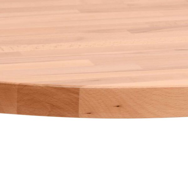 vidaXL Table Top Natural Beech Solid Beech Wood 19.7 in Diameter Durable