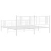 vidaXL Bed Frame White Steel 78.7x78.7 in Bed Frame Rectangular