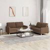 vidaXL Sofa Set Brown Fabric (100% polyester), metal, textilene, plywood