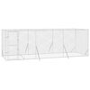 vidaXL Outdoor Dog Kennel Silver Galvanized Steel Large Durable