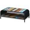 vidaXL Coffee Table Multicolor Solid Reclaimed Wood Standard Rectangular