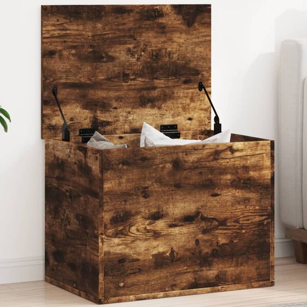 vidaXL Storage Box Smoked Oak Engineered Wood Large Storage Box