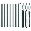 vidaXL Fence with Posts Green 39.4" x 984.3" PVC-coated steel