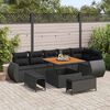 vidaXL Garden Sofa Set Height-Adjustable 9 pcs Black Poly Rattan