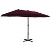 vidaXL Garden Parasol Bordeaux Red Polyester, Aluminum Extra large