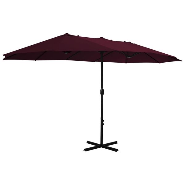 vidaXL Garden Parasol Bordeaux Red Polyester, Aluminum Extra large