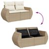 vidaXL Garden Sofa Set Beige Poly Rattan Large Garden Sofa Set