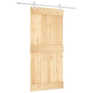 vidaXL Sliding Door with Hardware Set 37.4x82.7" Solid Wood Pine