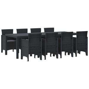 vidaXL Garden Dining Set 9 pcs Anthracite Polypropylene