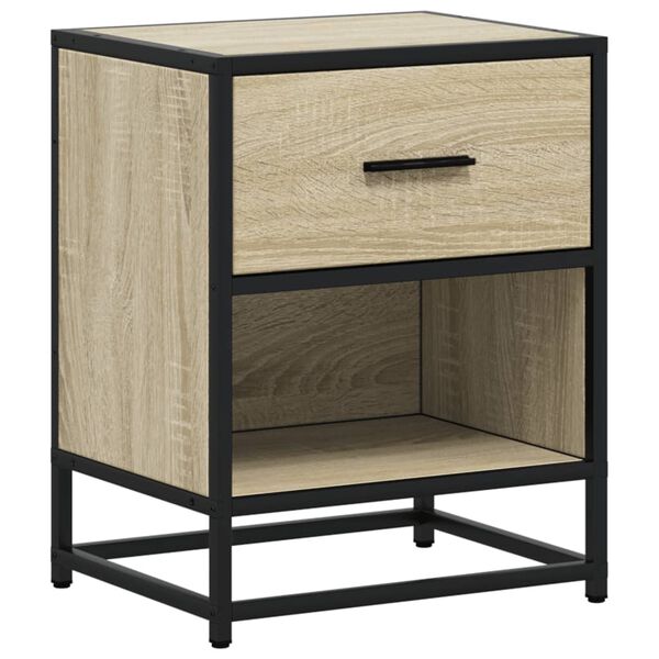 vidaXL Bedside Cabinet Sonoma Oak Engineered Wood, Steel
