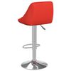 vidaXL Chair Set of 2 Red Faux leather, chromed steel Regular Footrest