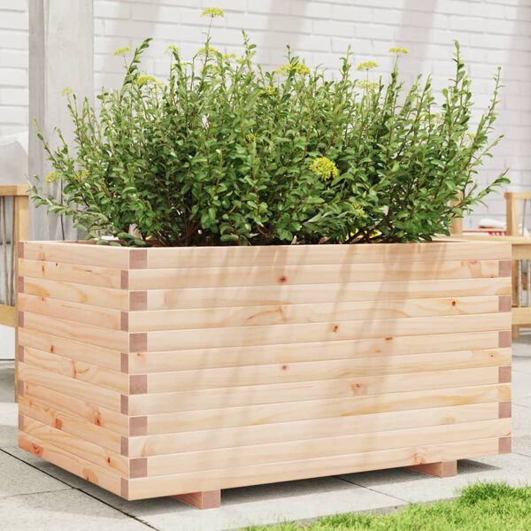 vidaXL Garden Planter Natural wood finish Solid pinewood Large Durable