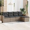 vidaXL Garden Sofa Set Grey PE rattan 25.8x24.4x27.2 in Modular