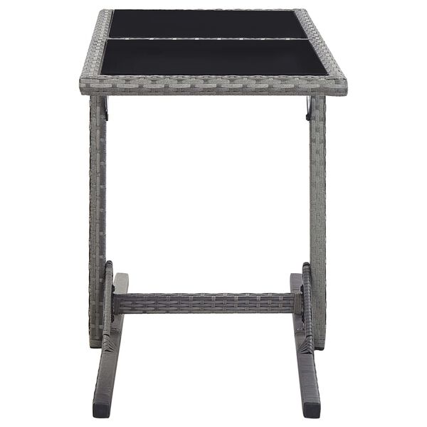 vidaXL Outdoor Table Anthracite Poly rattan, powder-coated steel, glass