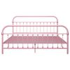 vidaXL Bed Frame Pink Metal Super King Robust Bed Frame Rectangular