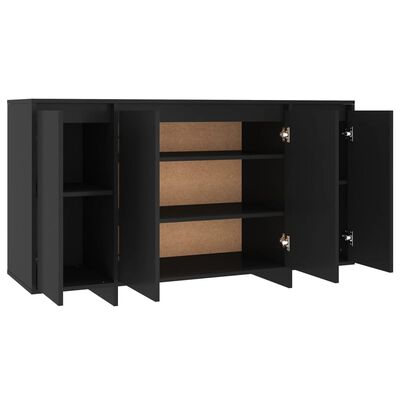 vidaXL Sideboard Black 53.1"x16.1"x29.5" Engineered Wood