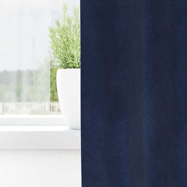 vidaXL Blackout Curtains 2 pcs Dark Blue 55.12 x 68.90 in Velvet