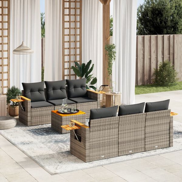 vidaXL Garden Sofa Set Gray