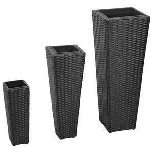 vidaXL Garden Raised Bed Set of 3 Black