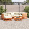 vidaXL Garden Sofa Set Wax Brown Solid Pine Wood Large Modular