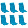 vidaXL Highback Chair Cushion Set of 6 Light blue