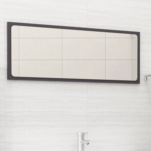 vidaXL Mirror Grey Engineered wood, acrylic 35 x 14 in Mirror