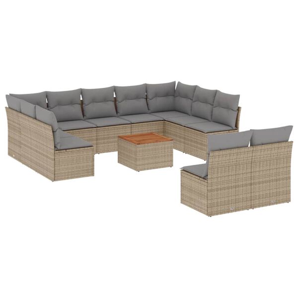 vidaXL Garden Sofa Set Beige, Light Grey, Brown