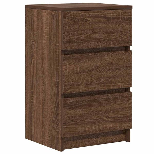 vidaXL Bedside Cabinet Brown Oak Engineered wood Medium Bedside Cabinet
