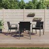 vidaXL Garden Dining Set Black Poly Rattan Medium Durable