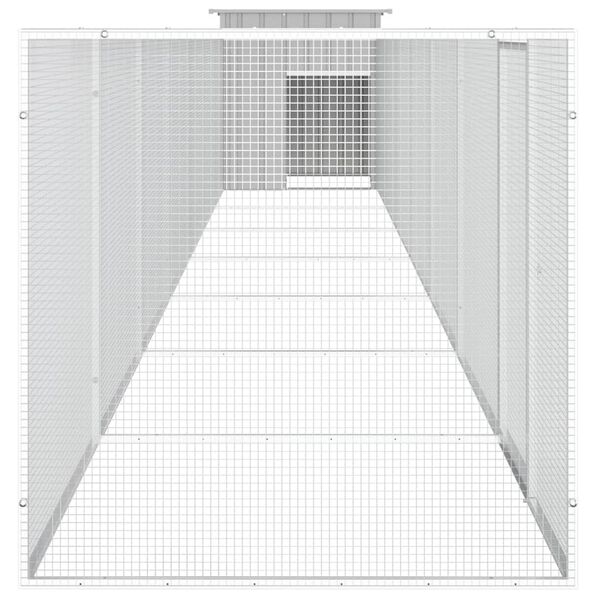 vidaXL Chicken Cage Grey Galvanized Steel Extra Large Chicken Cage
