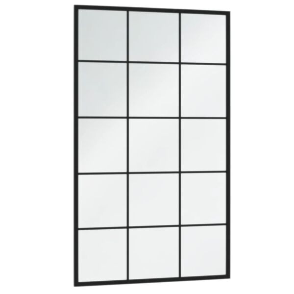 vidaXL Wall Mirror Black Metal, Glass 39.4 x 23.6 in Wall Mirror