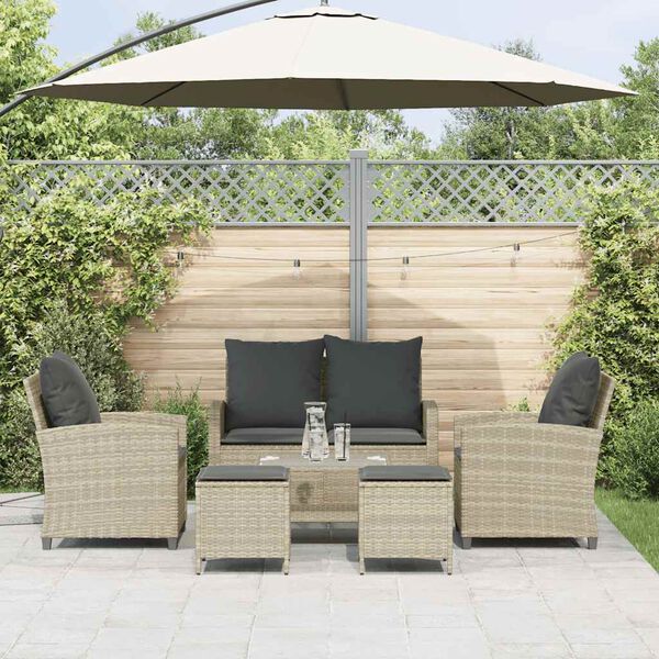 vidaXL Garden Sofa Set Light grey