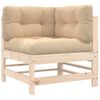 vidaXL Garden Lounge Set Beige, Natural Wood
