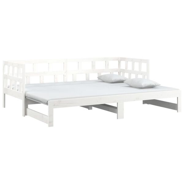 vidaXL Day Bed White Solid pine wood 2x