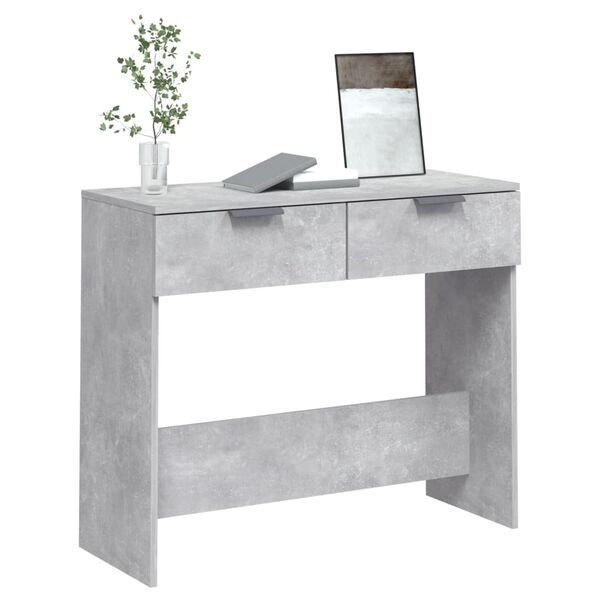 vidaXL Console Table Concrete Grey 35.4x14.2x29.5" Engineered Wood