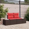 vidaXL Garden Sofa with Cushion 184 x 62 x 69 cm Poly Rattan