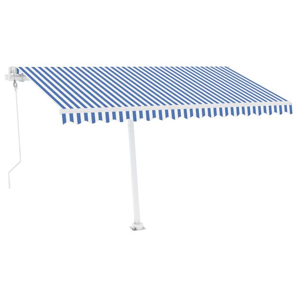 vidaXL Freestanding Automatic Awning 157.5"x118.1" Blue/White